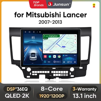Radio de coche Junsun de 13.1 pulgadas QLED Android con CarPlay inalámbrico para Mitsubishi Lancer 2007-2013, sistemas inteligentes DSP SWC RDS 1