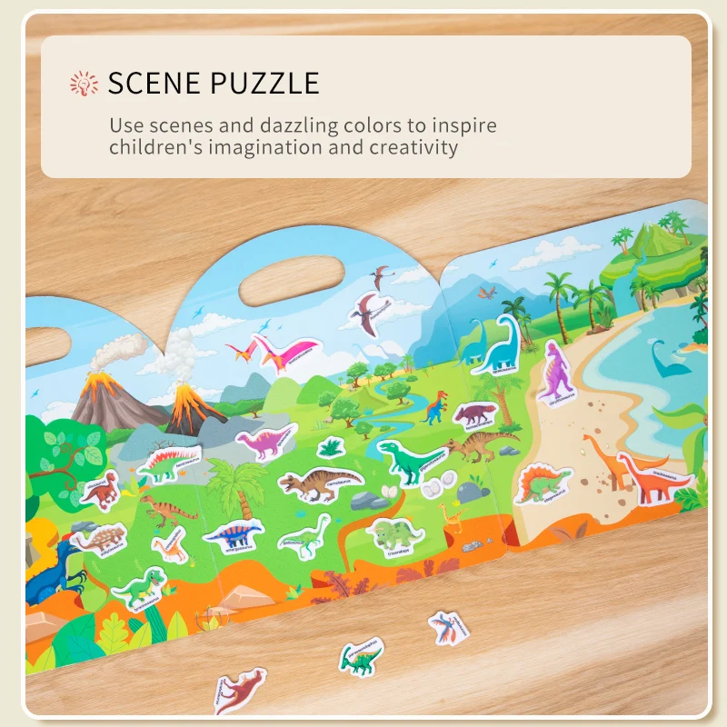 Early Childhood Education Scene Sticker Book Focus Cultivation Quiet Sticker Book Enlightenment Puzzle Cognitive Book For Kids 4