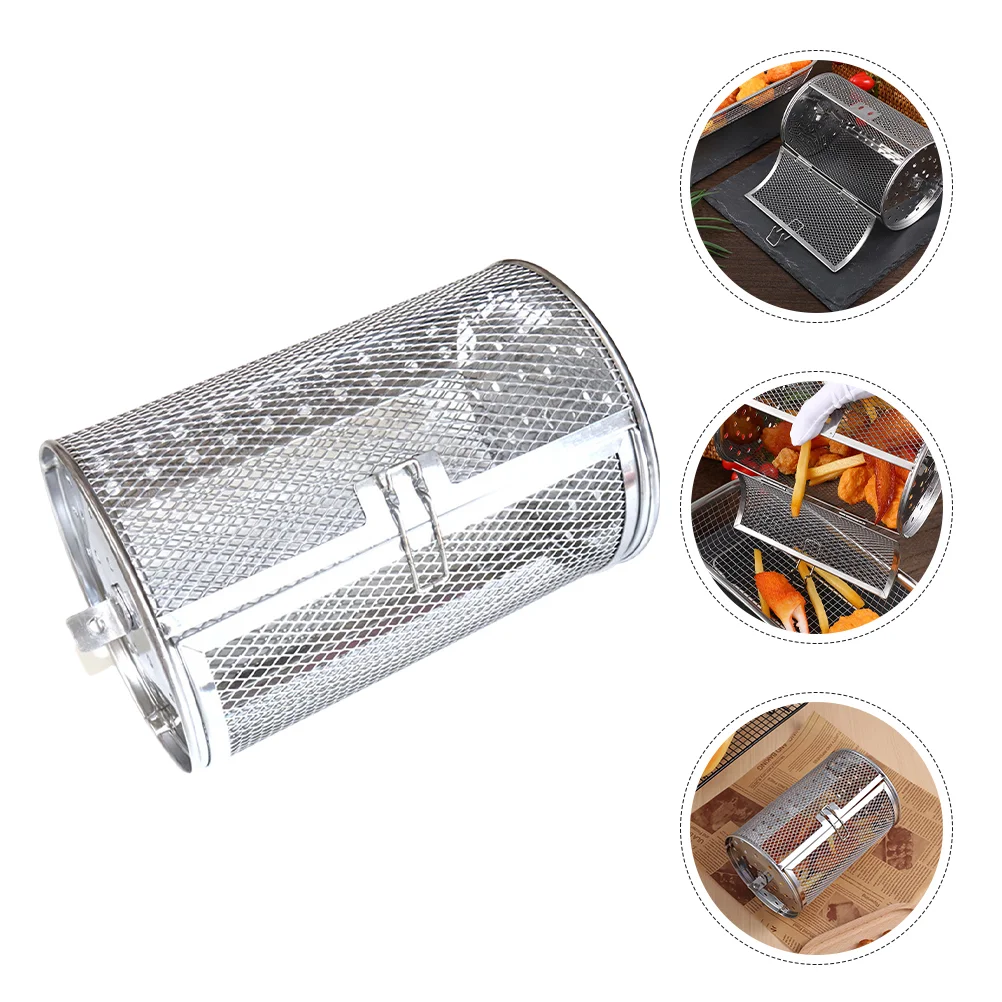 

BBQ Grill Roaster Stainless Steel Grilled Cage Bbq Rolling Grill Basket French Fries Basket Grilling Accessories Vegetables