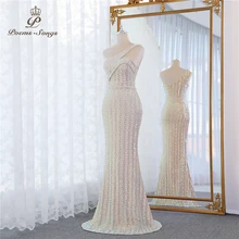  New style dreamlike one shoulder mermaid evening dresses vestidos formales vestidos de fiesta robe de soiree de mariage 