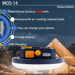 Rechargeable LED Camping Lantern & Portable Emergency Light - Blue MOS-14 White