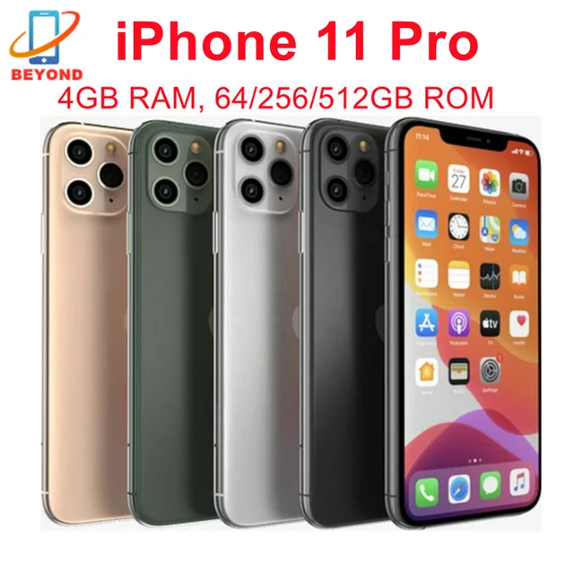Apple iPhone11 Pro 64GB 256GB ROM Original 5.8" Super Retina OLED A13 IOS iPhone 11 Pro 11Pro Face ID Genuine Unlocked 4G LTE
