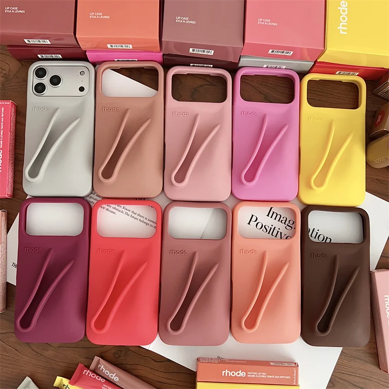 Hot Sale Soft Silicone Phone Case with Portable Lip Gloss Holder