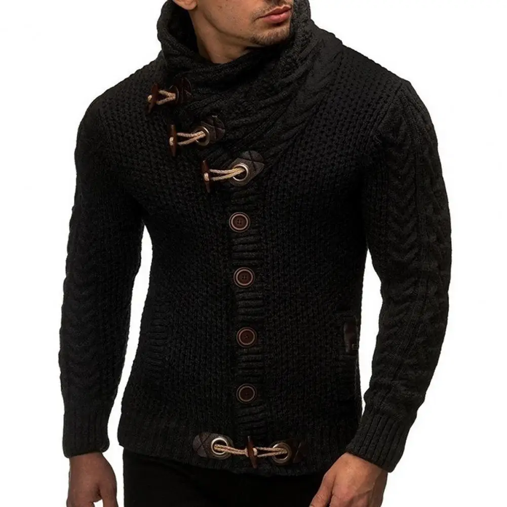 

Men Sweater Thick Turtleneck Knitting High Collar Sweater Cardigan Sweater Popular Slim Fit Knitting Sweater for Working