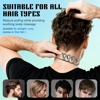Pettine Texturizzante Volumizzante a Denti Larghi per Capelli Ricci, Pettine per Styling Texturizzato da Uomo e Donna