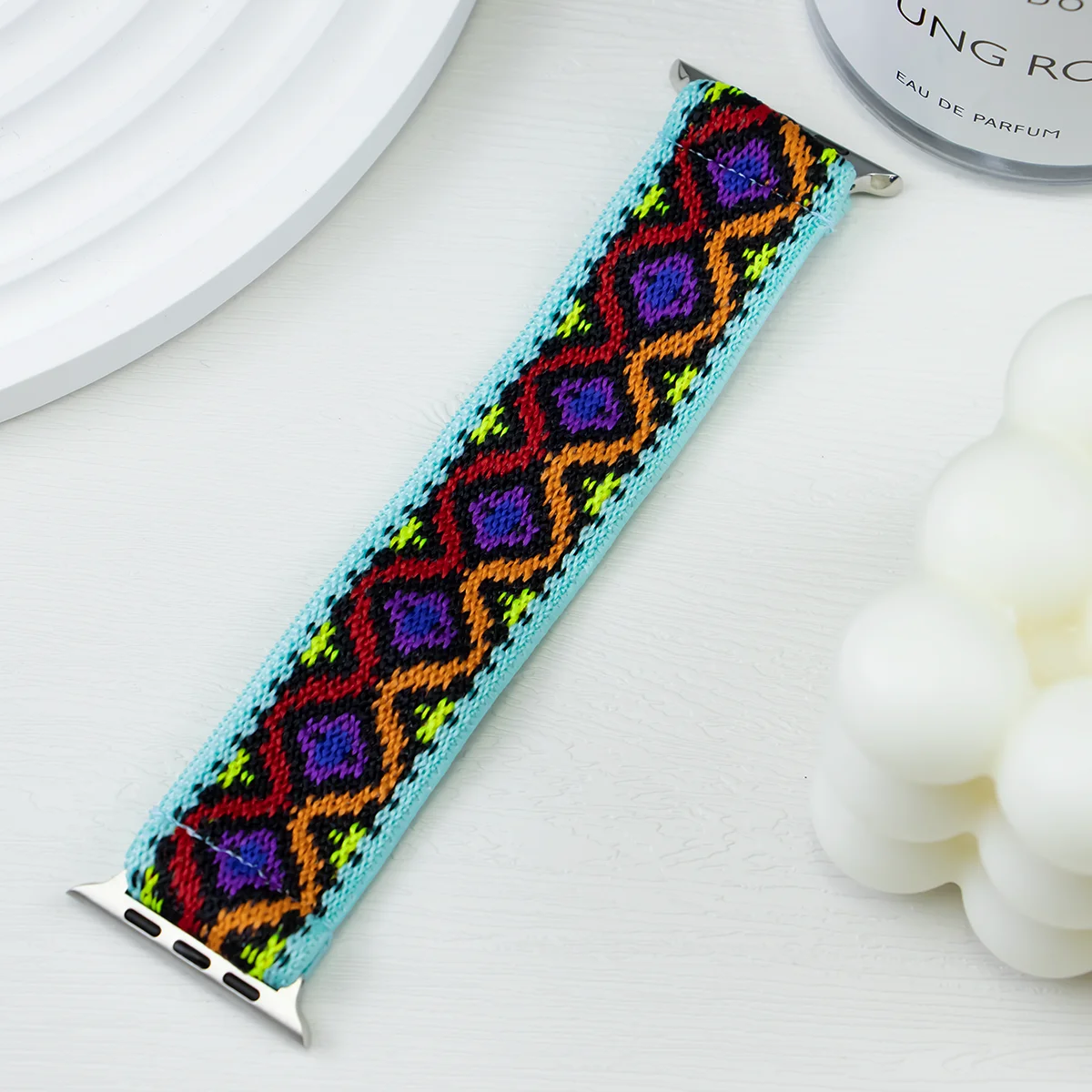 Bohemian Style Elastic Nylon Watch Band Solo Loop