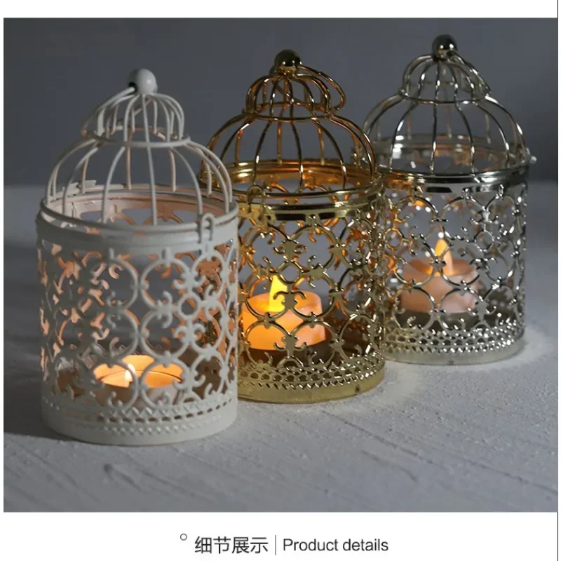 1PCS Nodic Decorative Moroccan Lantern Votive Candle Holder Hanging Lantern Vintage Christmas Candlesticks Home Decora