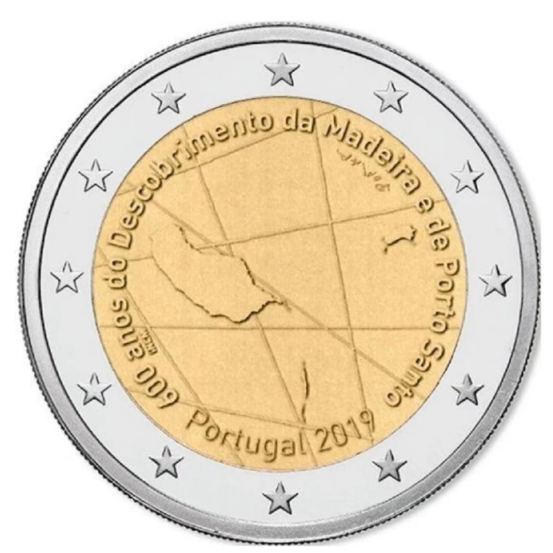 Il 600 ° Anniversario Del Portogallo Della Scoperta Delle Isole Di Madeira Nel 2019, 2 Euro, Moneta Commemorativa Bicolore