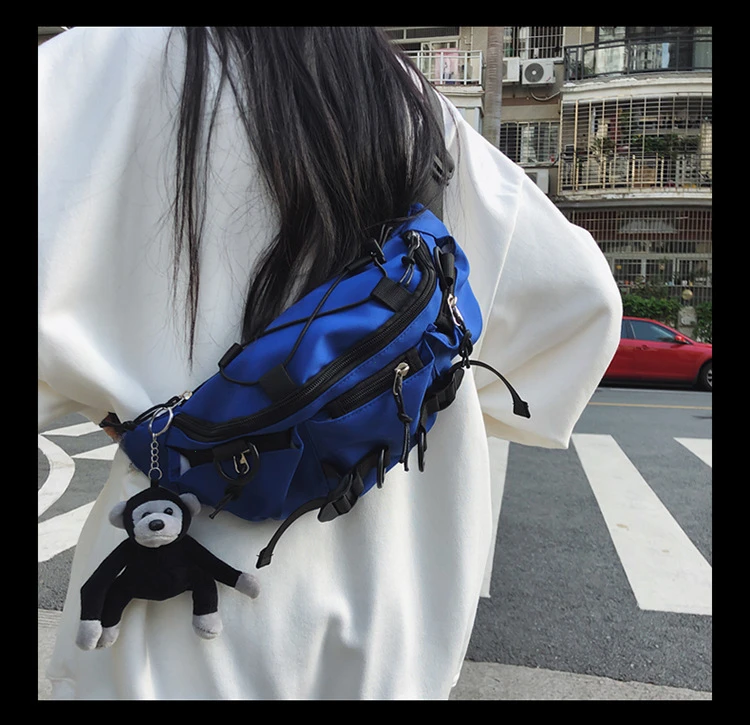 2024 Techwear Style Punk Hip Hop Single Shoulder Crossbody Bag Men Women Street Vintage Chest Bag Casual Sport Fanny Pack Сумка