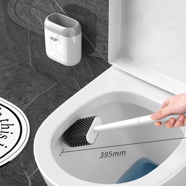 Tpr Silicoen Wc -Kefe Alapfal Függő Ürítő Tartó Rugalmas Sörték Kefe Otthoni Fürdőszoba Tisztító Szerszámok - Image 6