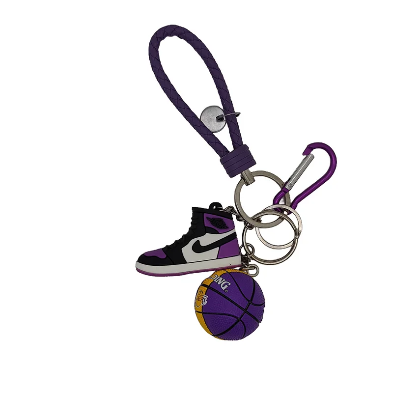 Creative Nshoe Car Keychain Male Cartoon Mini Basketball Shoe Model Personality Cool Backpack Pendant