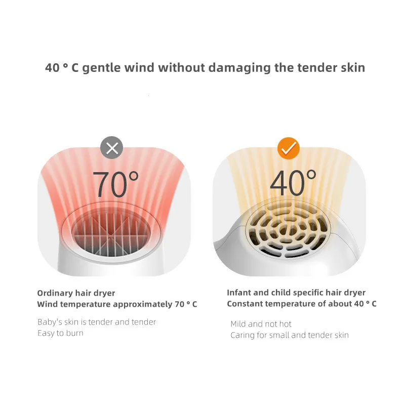 Children's wireless hair dryer silent intelligent and constant temperature convenient for children's hair and buttocks blowin
