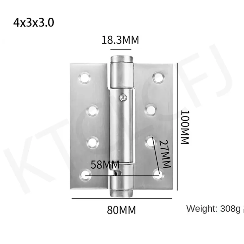 Charnière de positionnement hydraulique en acier inoxydable, 4 