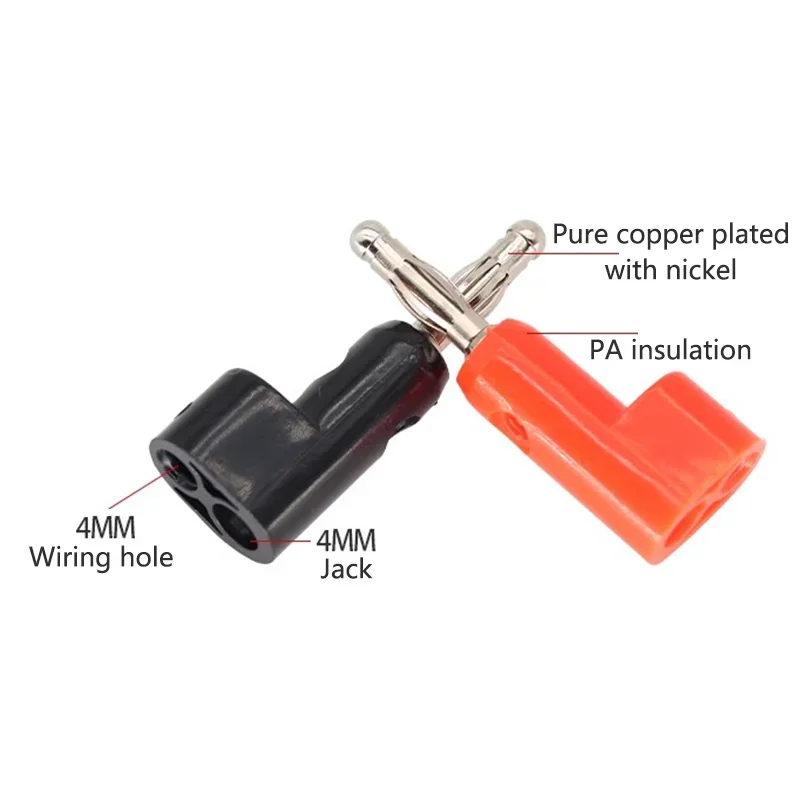 40pcs/4mm Adaptor Electrical Connecting bending L shape Banana Jack Plug Socket for Binding Post Test Terminal Connector