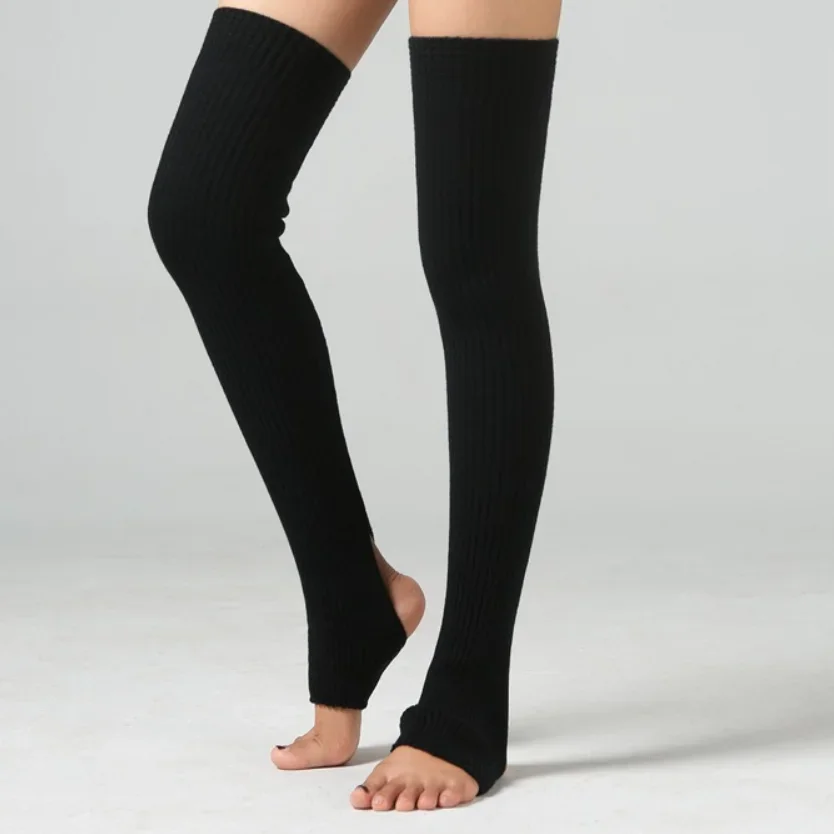 75CM Ballet Dance Socks Winte Leg Warmers Teenager Knee Pad Latin Lengthen Women Girls Socks Knitted Yoga Sports Leg Warmers