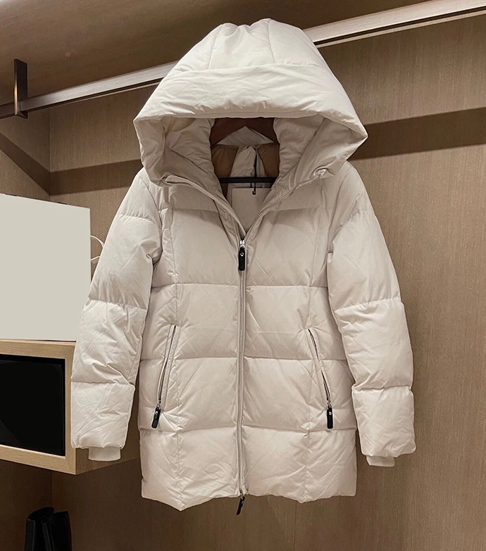 

Female Winter Overcoat Duck Down Warm New Feather Thick Long Sleeve Casual Oversized Hooded Zip Coats Puffer Down Jacket Women