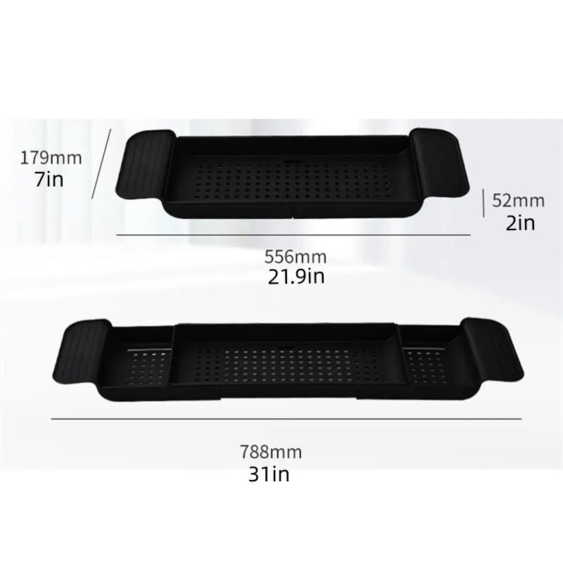 Expandable Bath Rack Side Drain Multiple Storage Shelves Non-slip Bridge Bathroom Accessories Bathtub bathtub storage rack