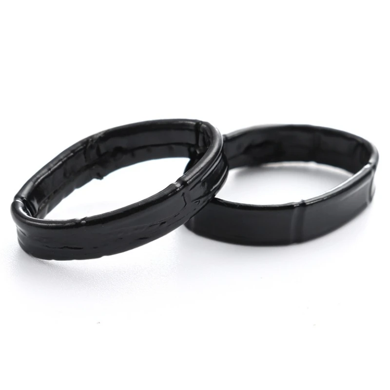 Genuine Leather Movable Watchband Strap Loops - Black and Brown, Set of 2