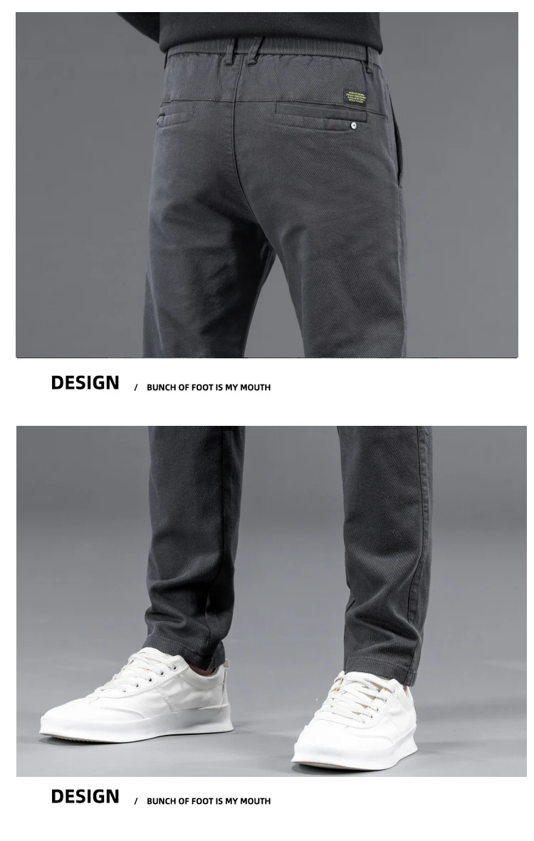 High-End Men's Casual Pants Straight Leg Elastic Fashionable Slim Fit Spring Business Trousers Versatile Long Cotton Jeans S02e4658c15d84a66be3866f1731aac4aX