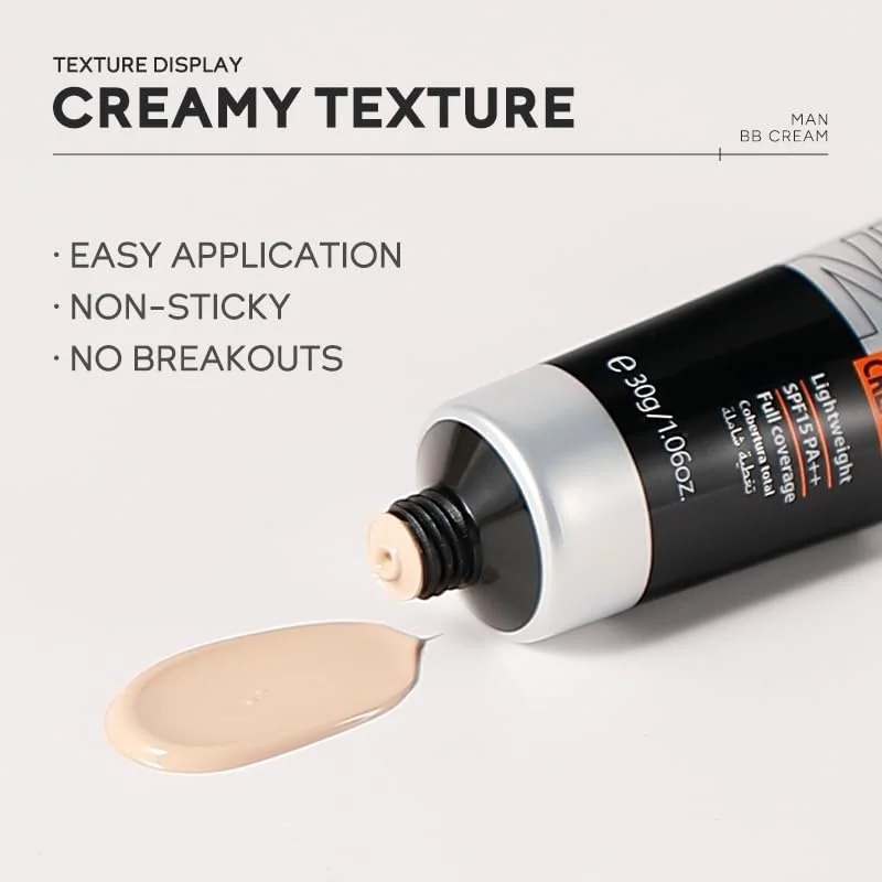 Men BB Cream Full Coverage Long Lasting Waterproof Concealer Natural Color Suitable Gifts Christmas
