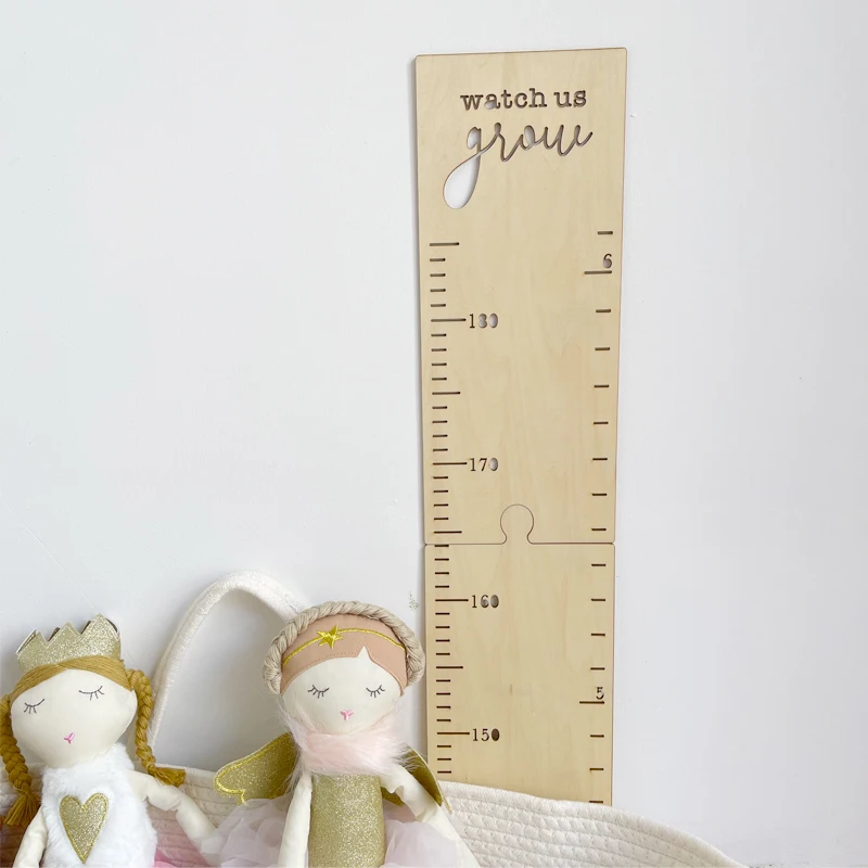 INS Nordic Wooden Kids Height Growth Chart Ruler Baby Height Meter Measurement Wall Stickers Gauge Children Room Wall Decoration