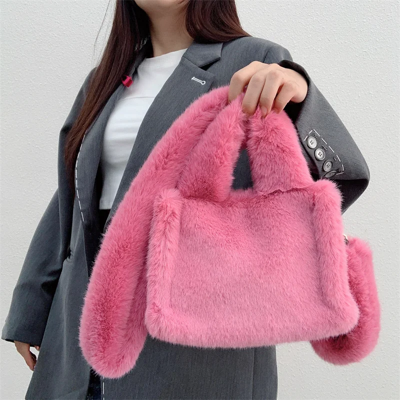 

Plush Faux Fur Handbags Factory Wholesale Supply Women Crossbody Shoulder Bags Single Strap