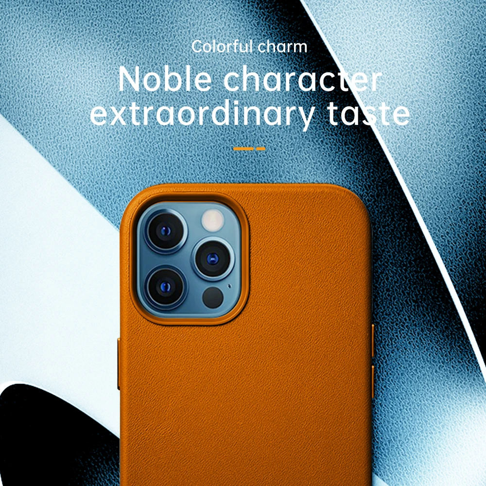 Genuine Leather Slim Phone Case For Iphone 13 12 Pro Max Fashion Handmade Anti-knock Back Cover For Iphone 12mini / 12 Pro Max