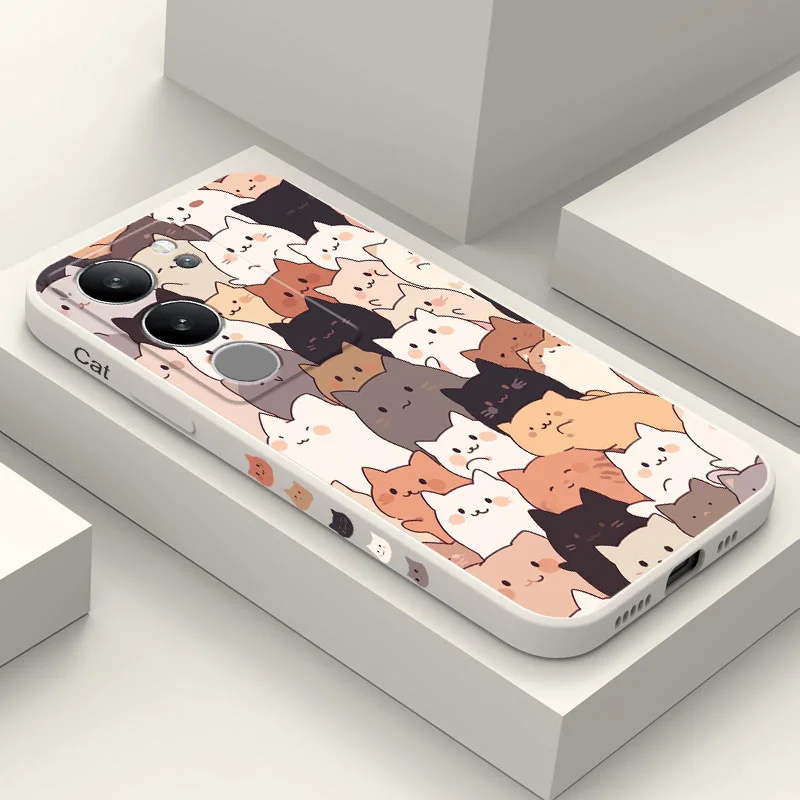 Cute Stacking Cat Silicone Phone Case Cover