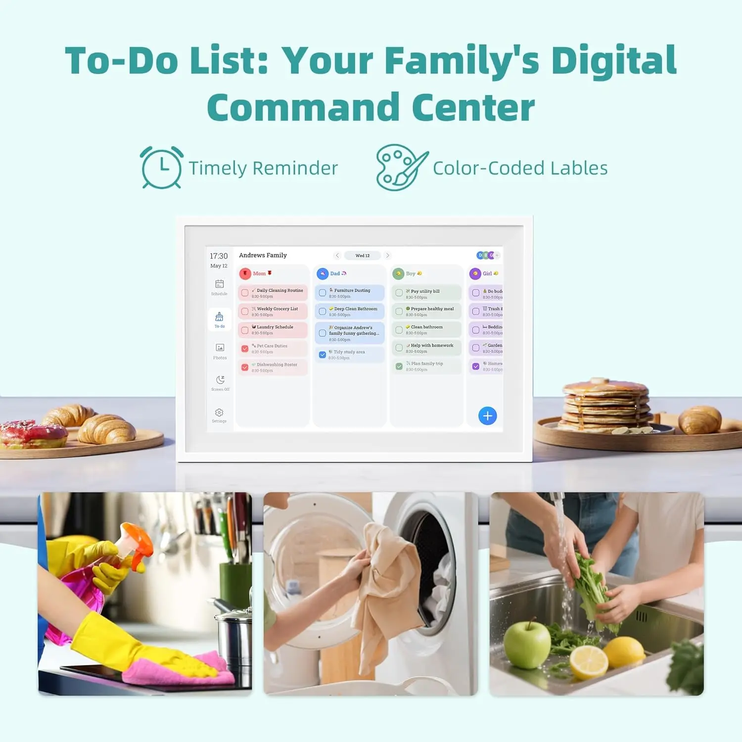 |Holiday Edition| 10.1’’ Smart Digital Calendar - Interactive Touch Screen, HD Display, Wall Mountable Family Organizer with Cho