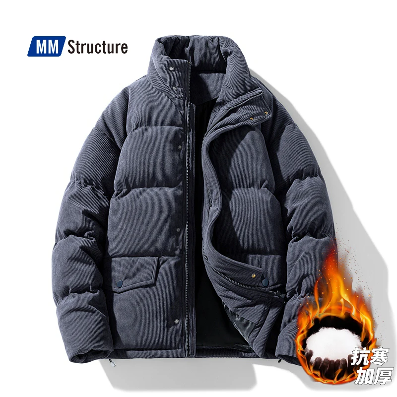 Winter Warm Parkas Men Corduroy Patchwork Military Stand Collar Loose Oversize Warm Cotton Jacket Casual Fashion Brand Coat cotton jacket,parka coat,parkas coat