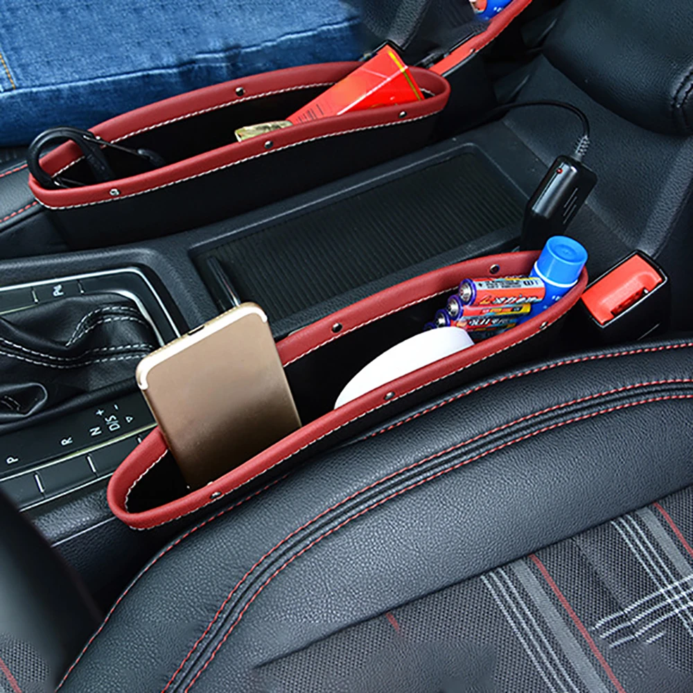 Leather Car Seat Gap Filler Pockets Car Seat Crevice Organize Auto Seats  Leak Stop Pad Phone Cards Cups Holder Storage Organizer - Stowing Tidying -  AliExpress