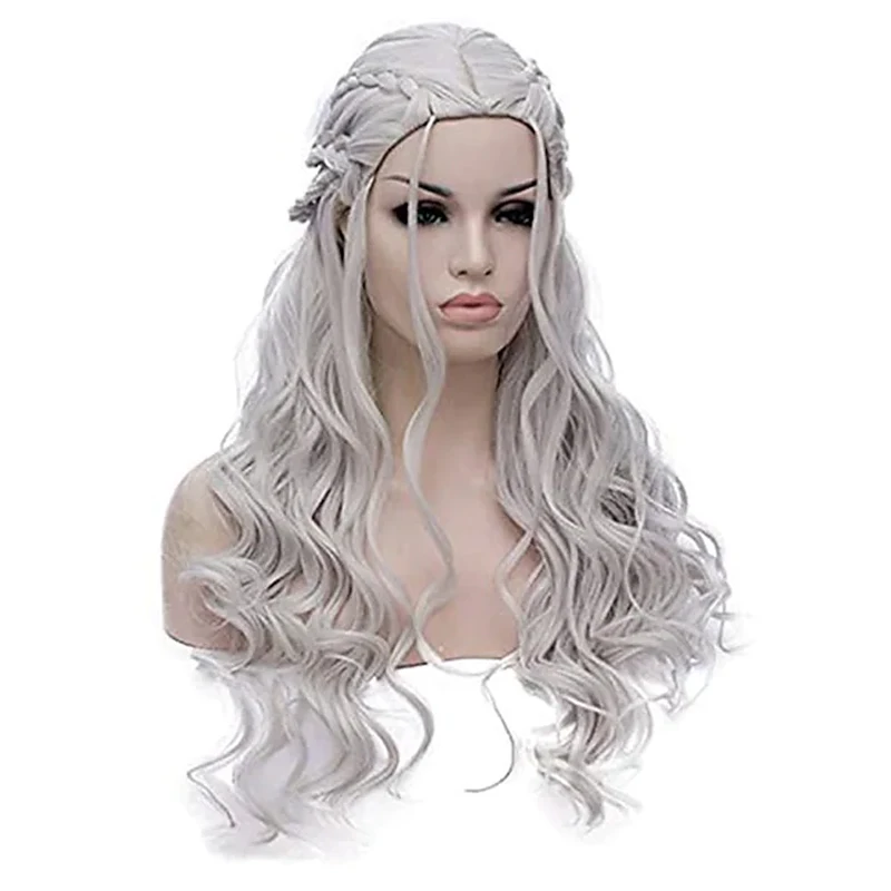WIG ME UP Cerchietto Intrecciato Grigio Argento - Fascia Costume Tradizionale 2,5 Cm