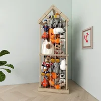 Animal Storage Stuffed Animal Zoo Wood Soft Toy Organizer Plush Toy Holder Nursery Room Organizer Zoo Cage Stuffed Animal Holder 1