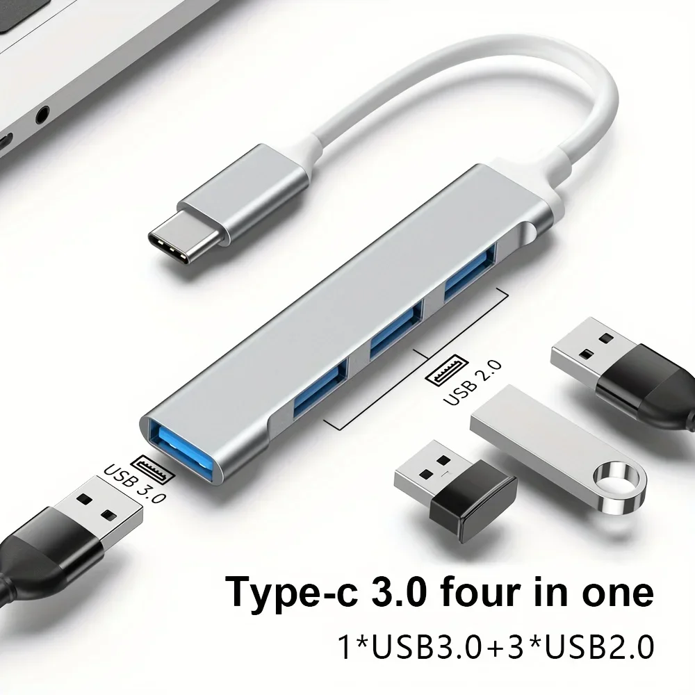 4-in-1 타입 C USB 허브 USB 3.0 멀티 포트 스플리터 OTG 어댑터 5Gbps 고속 맥북 프로 에어 PC 노트북 삼성 노트북용