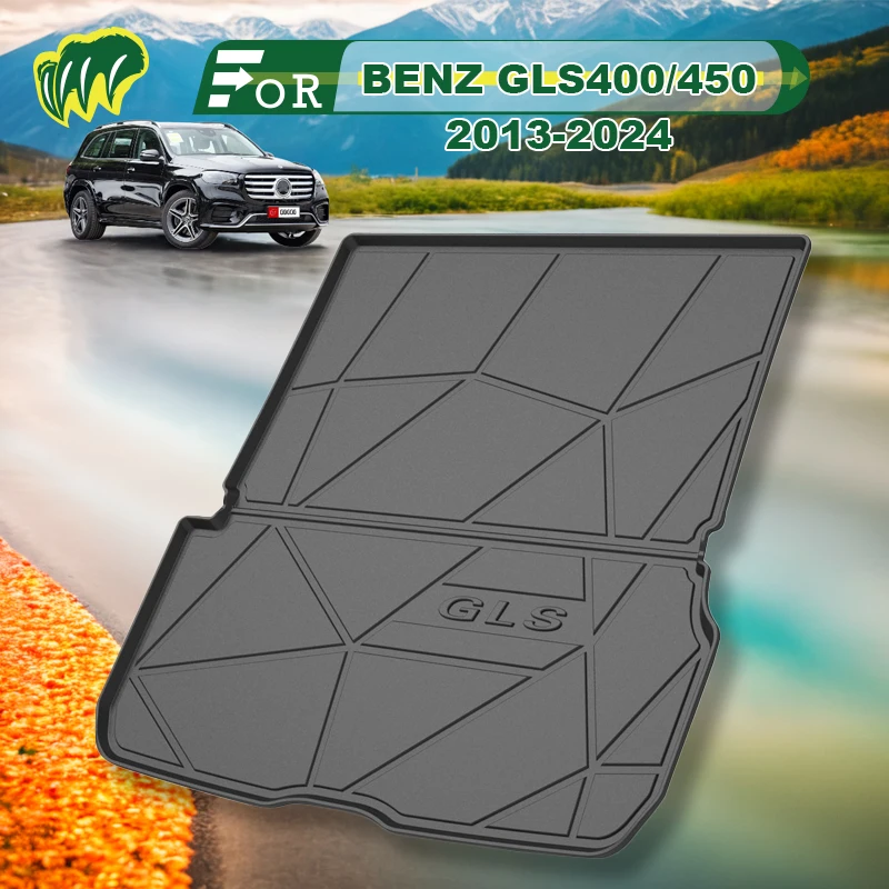 

For BENZ GLS400/450 2013-2024 TPE Custom Fit Car Trunk Mat All Season Black Cargo Mat 3D Shaped Laser Measured Trunk Liners