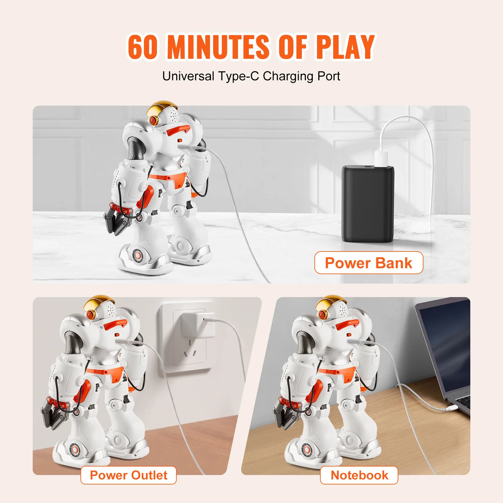 Remote Control Robot Toy for Kids with Programmable Battle Mode