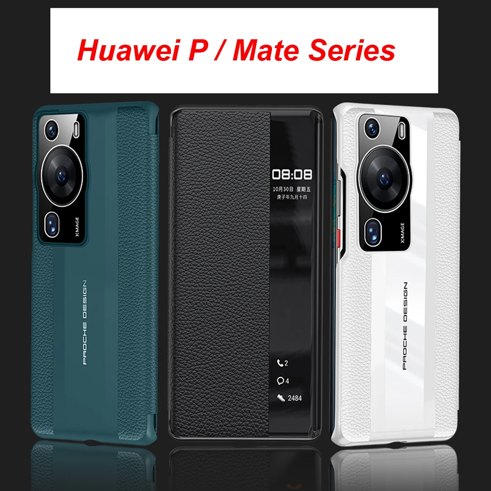 

Чехол из натуральной кожи для Huawei P60 Pro P50 P40 Mate 50 50RS 40RS