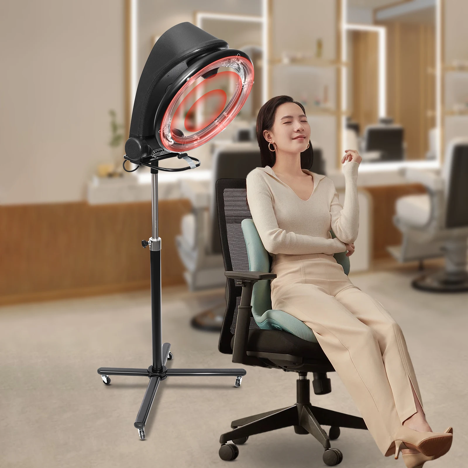 Professional Standing Hair Dryer - 3 in 1 Orbiting Infrared Free Standing Dryer Hair Dryer Accelerator Perm Styling 5