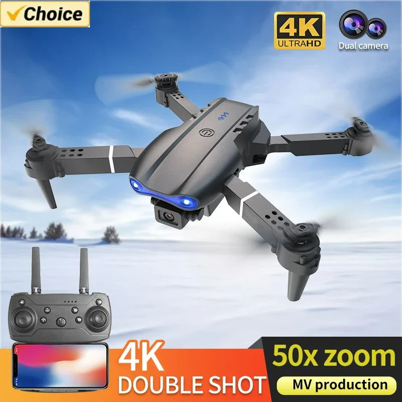 E99 프로 드론 쿼드콥터 리모컨 핸들, 4 축 항공기, HD 6K 사진, UAV 고도 고정 헬리콥터 장난감 