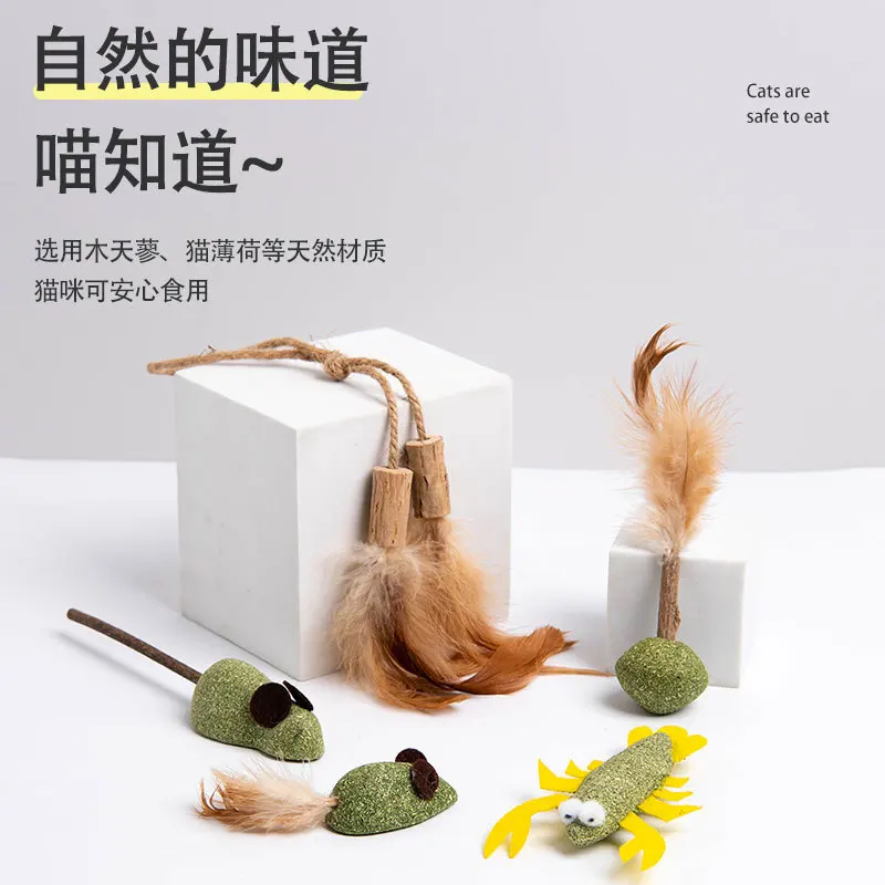 S02e53300d0d544088d1cc7fd11207892T Cat Toys Cartoons Mouse Fish Edible Safety Catnip Funny Cat Stick Molar Teeth Clean Teeth Game Pet Toy Pet Product Gift