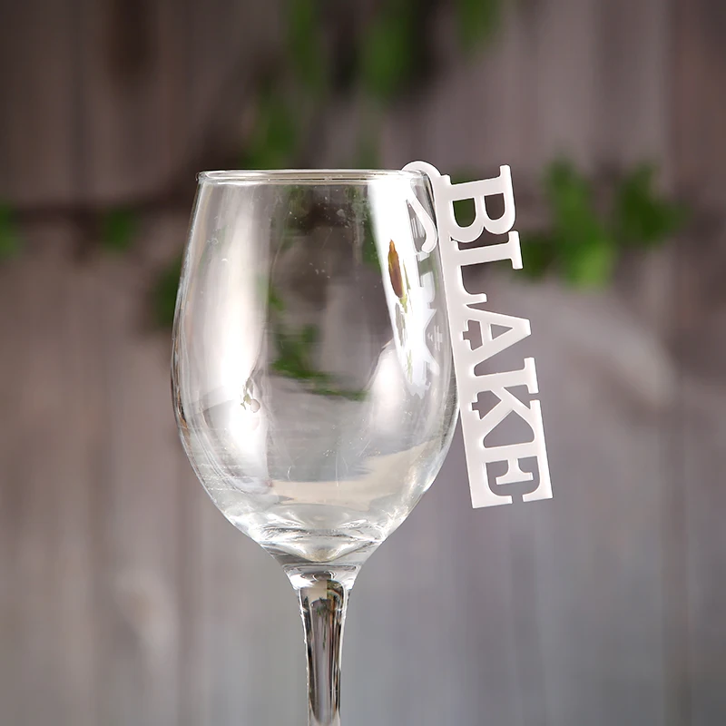 Wedding Wine Charms Place Cards Glass Markers