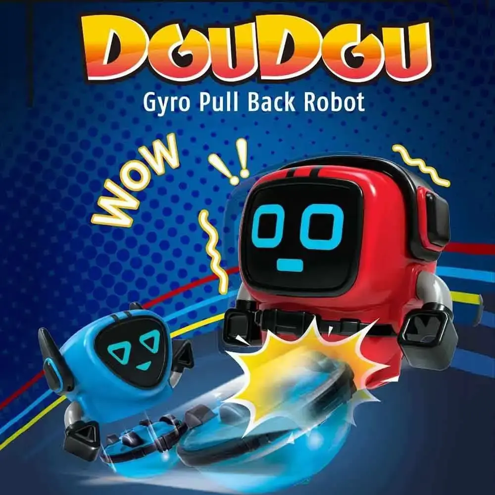 1 Pc Random Novelty Game Toy Spinning Top Robot Battle Gyro Pull Back Car Spinning in Wind Up Gyro Toy for Kids