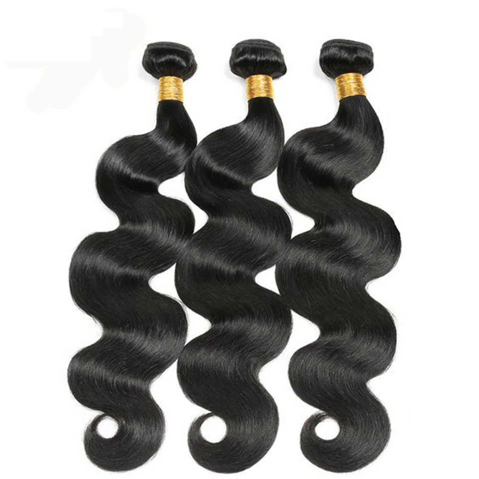 Fashow Body Wave Bundles Brazilian Hair Weave Bundles 1/3/4 PCS Human Hair Bundles Natural Black Color 12-32