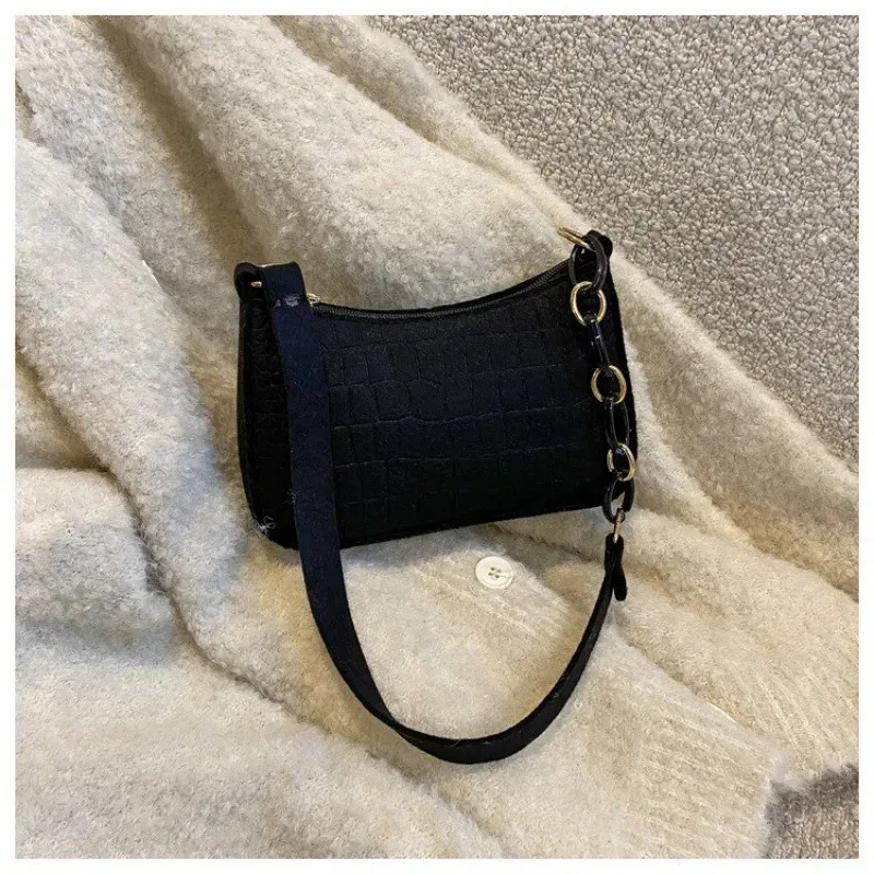 Women's elegant handbag embossed felt multifunctional portable chain bag