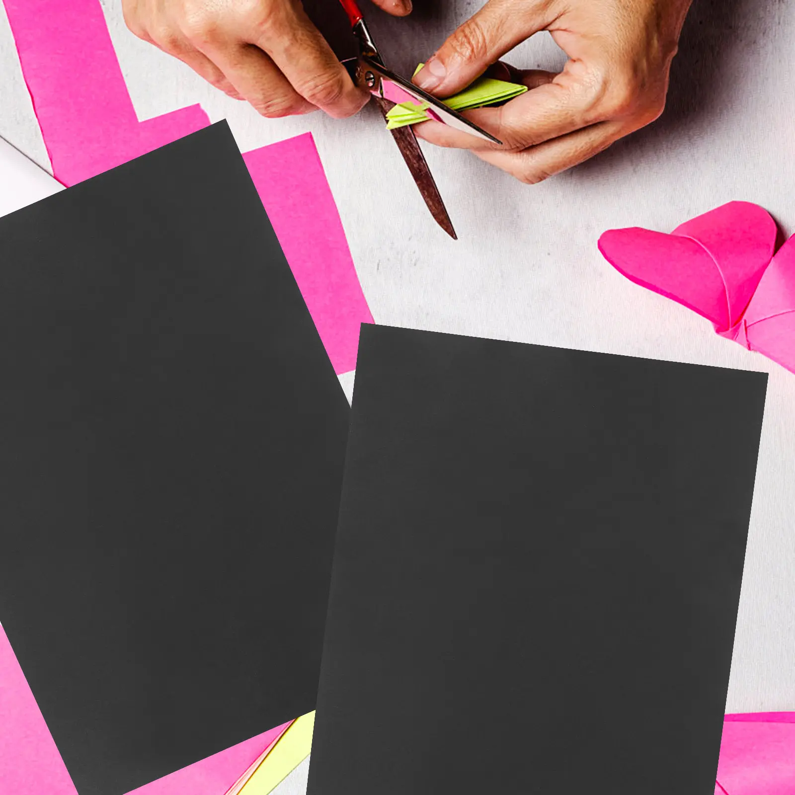 50Pcs 종이접기 카드 종이 시트 DIY 공예용 그림 그리기 절단 붙여넣기 수제 프로젝트 카드지 아트 공예 용품
