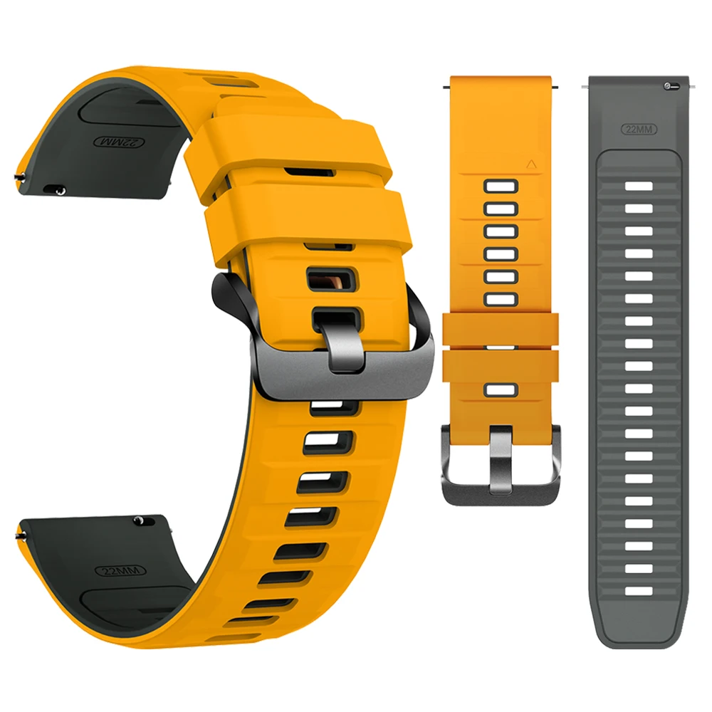 22mm Sport Watchband - Silicone Bracelet, Adjustable Strap Replacement