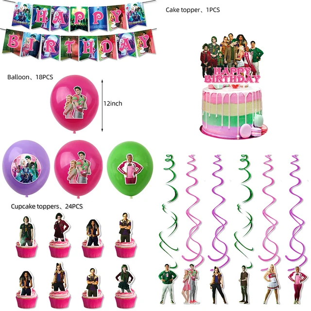 Rainbow High Party Decorations, Zombies Disney Cupcake