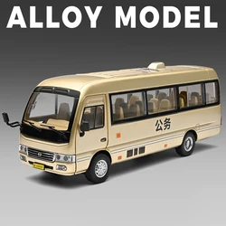 Diecast Alloy Toy Bus with Sound and Light Features (Gold 1)