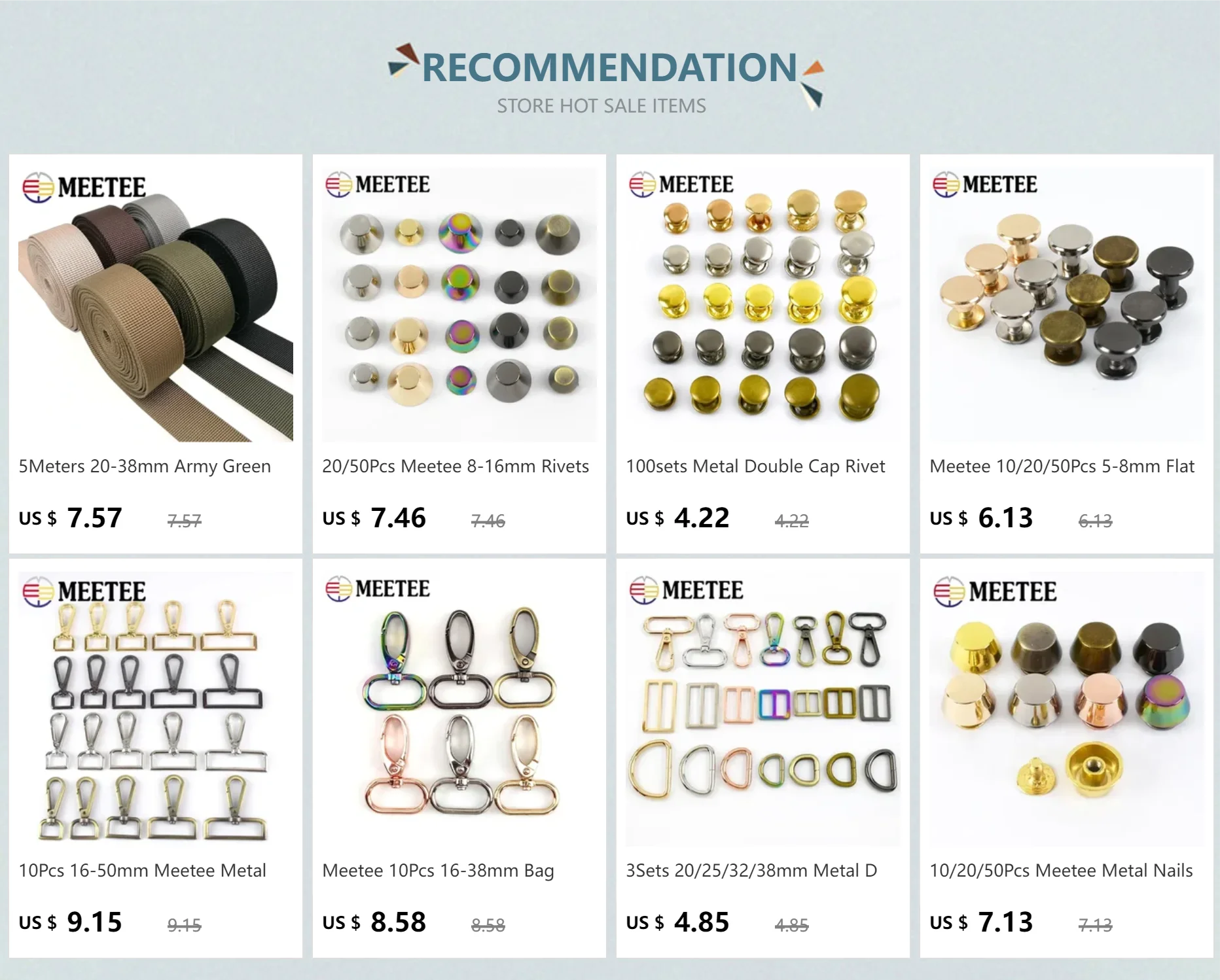 Description Picture 2 of item100sets Metal Double Cap Rivet Studs Button Round Rivets Nail for Leather Craft Bag Belt Shoes Garments Hat Pet Collar Buckle