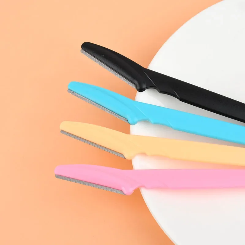 12Pcs Mix Color Eyebrow Razor Women Face and Body Safe Trimmer Hair Shaver Eye Brow Remover with Cover Small Makeup Tools Set 4